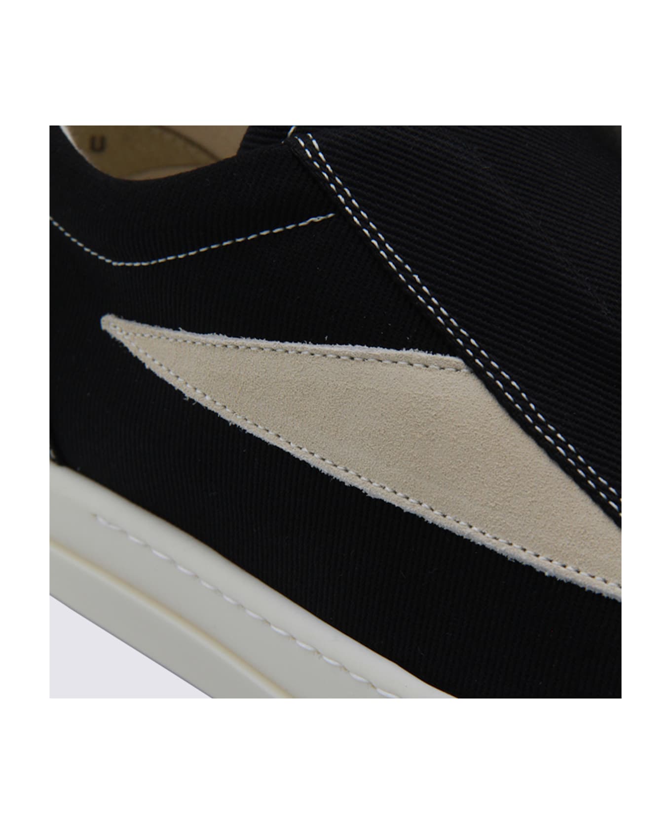 DRKSHDW Black And White Leather Laceless Vintage Sneakers - BLACK/MILK