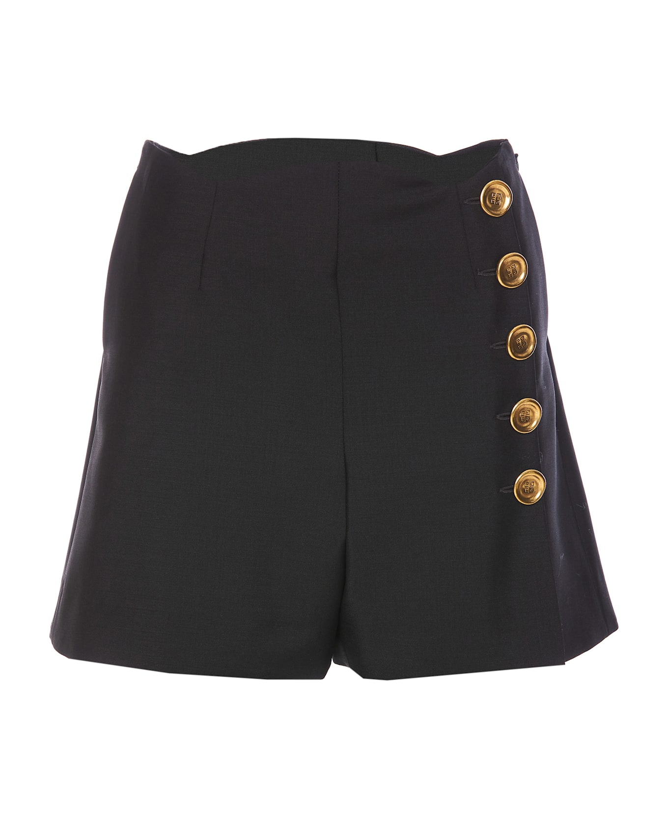 Givenchy Black Wool Blend Shorts - BLACK
