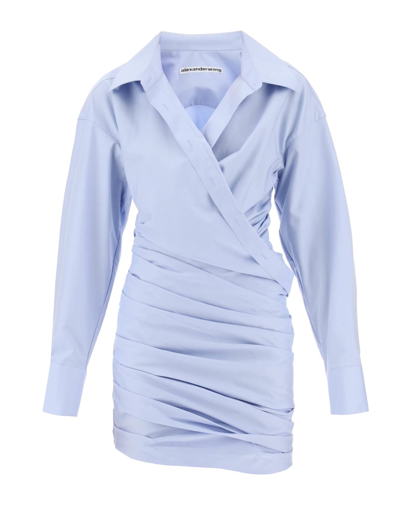 Alexander Wang Draped Mini Shirt Dress - OXFORD (Light blue) ワンピース＆ドレス