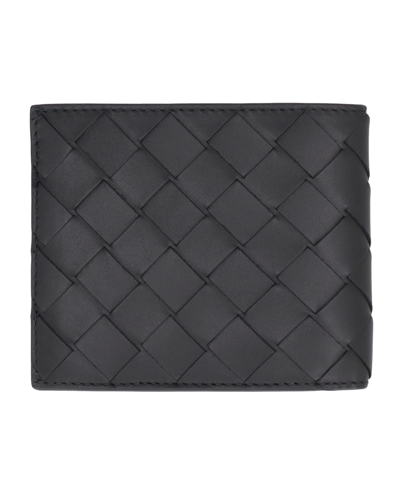 Bottega Veneta Intrecciato Bi-fold Wallet - black
