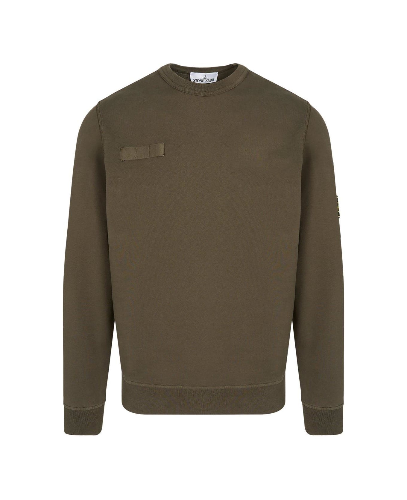 Stone Island Compass Patch Crewneck Sweatshirt - Green