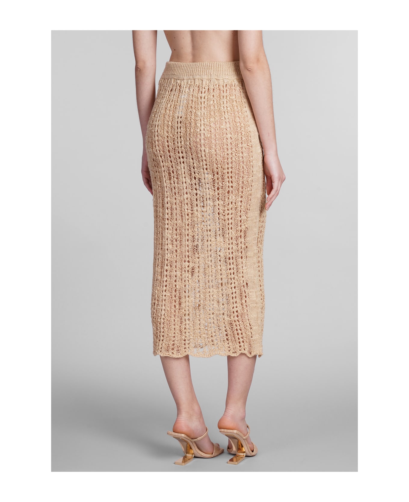 Cult Gaia Dawson Skirt In Beige Wool - beige