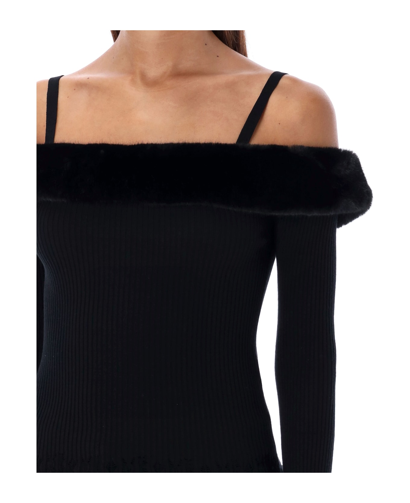 Blumarine Dropped Shoulder Sweater - BLACK