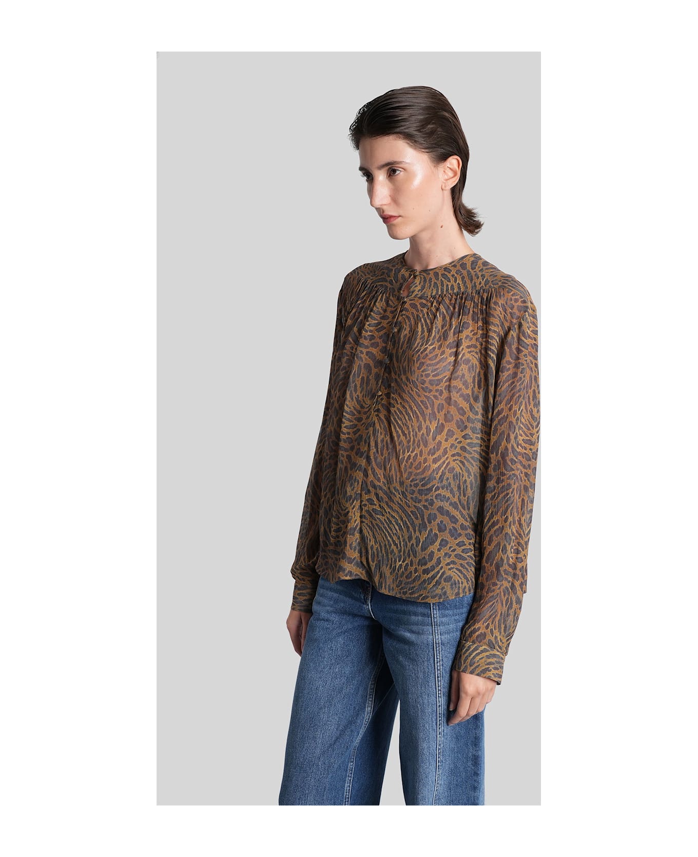 IRO Cyriel Blouse In Animalier Viscose - Animalier