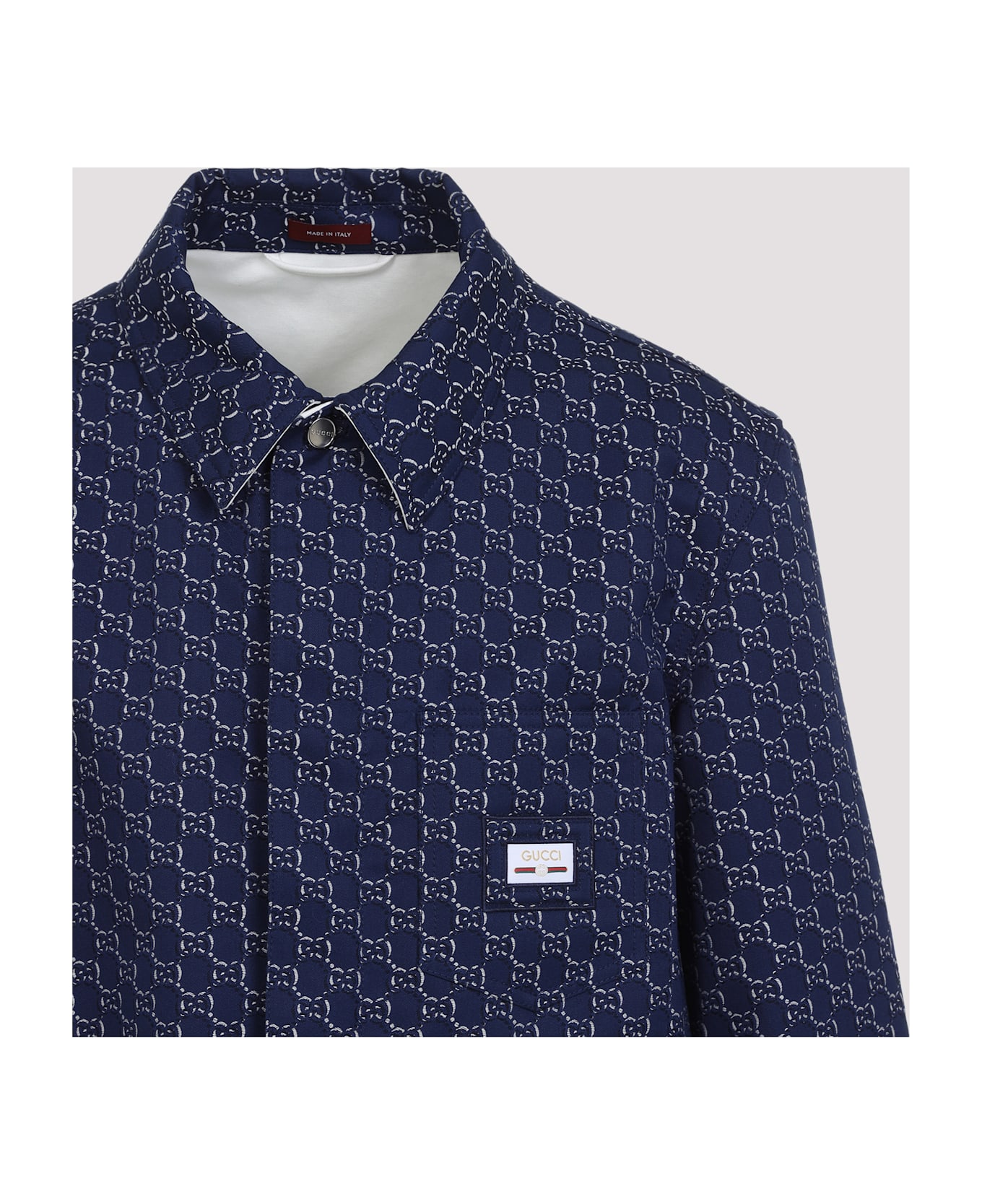 Gucci Gg Logo Shirt - Blue White