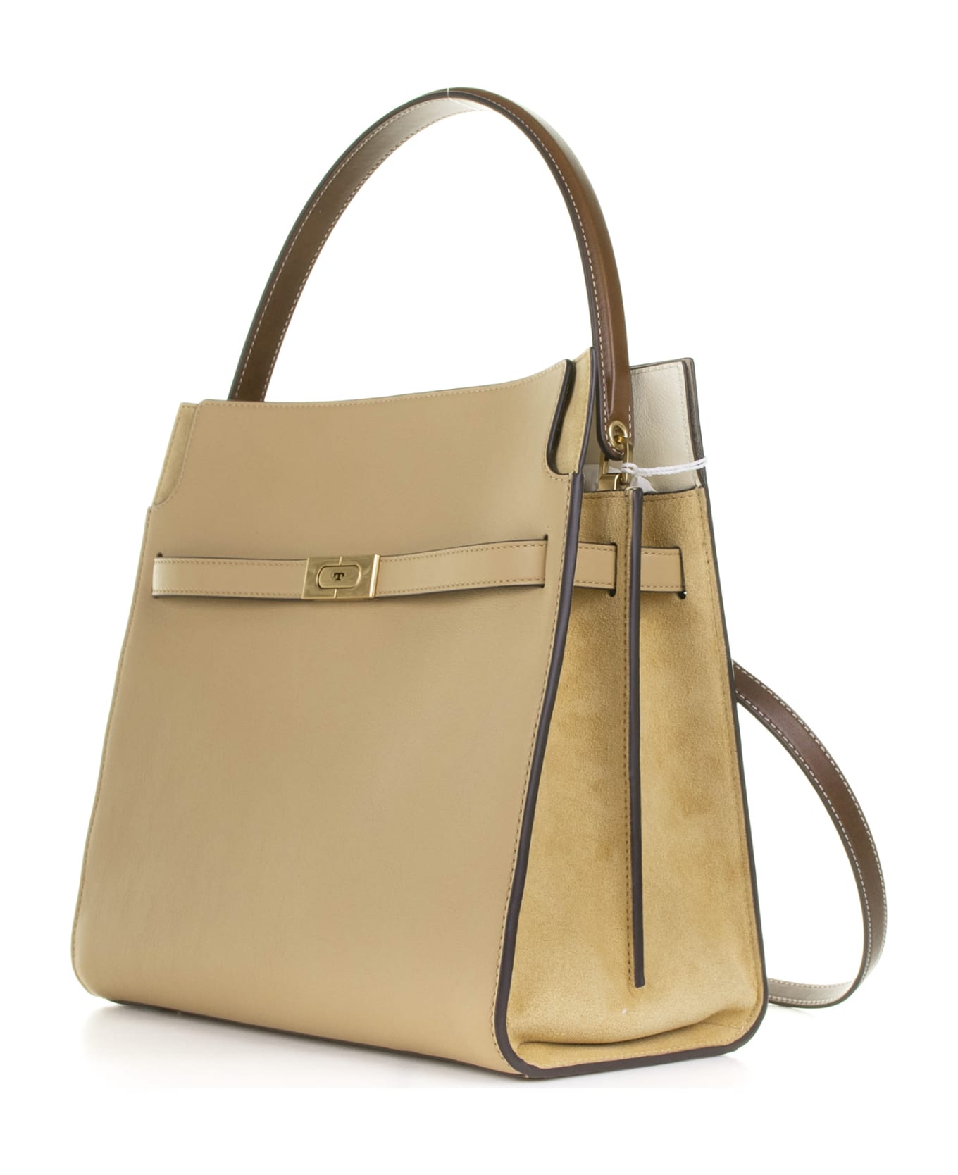 Tory Burch Double Lee Radziwill Bag In Leather - DARK SAND トートバッグ
