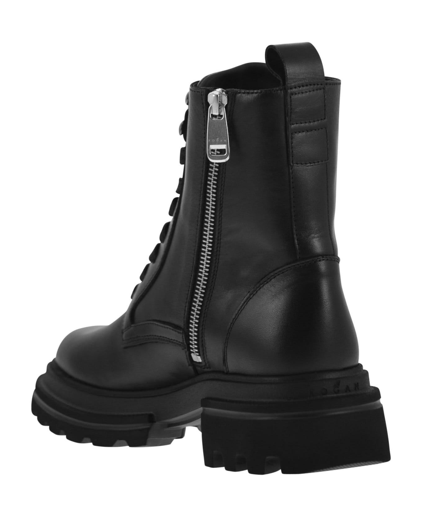 Hogan Leather Boots - Black