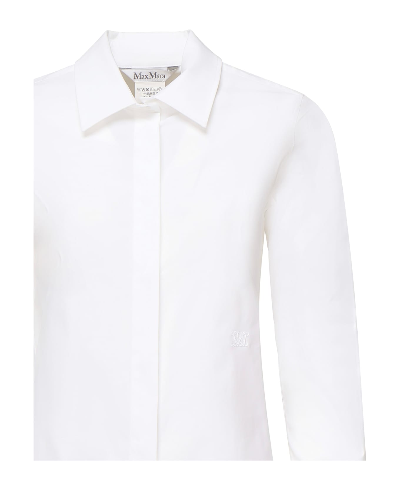 Max Mara Cotton Shirt With Logo - White