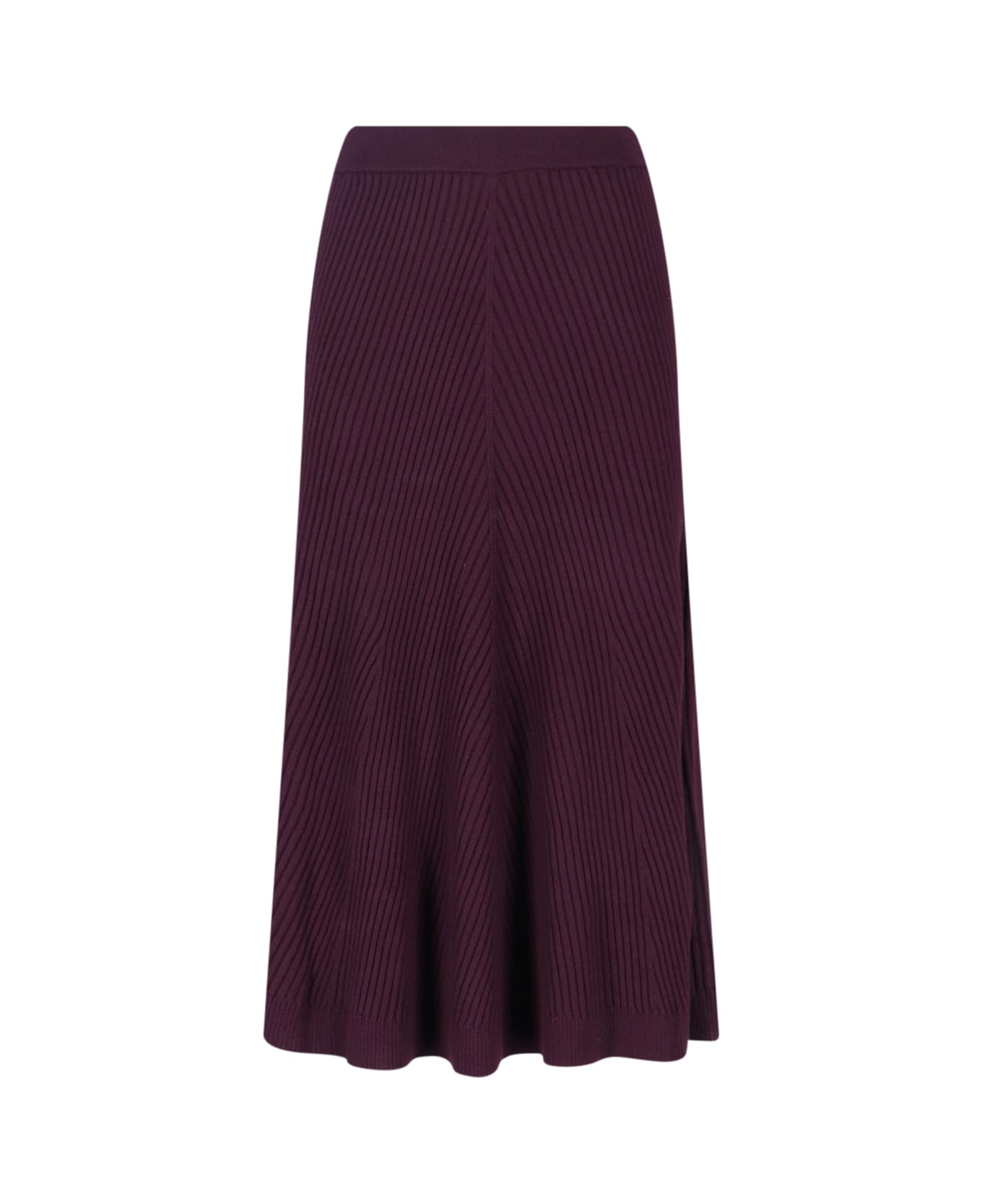 Victoria Beckham Merino Wool Midi Skirt - Red