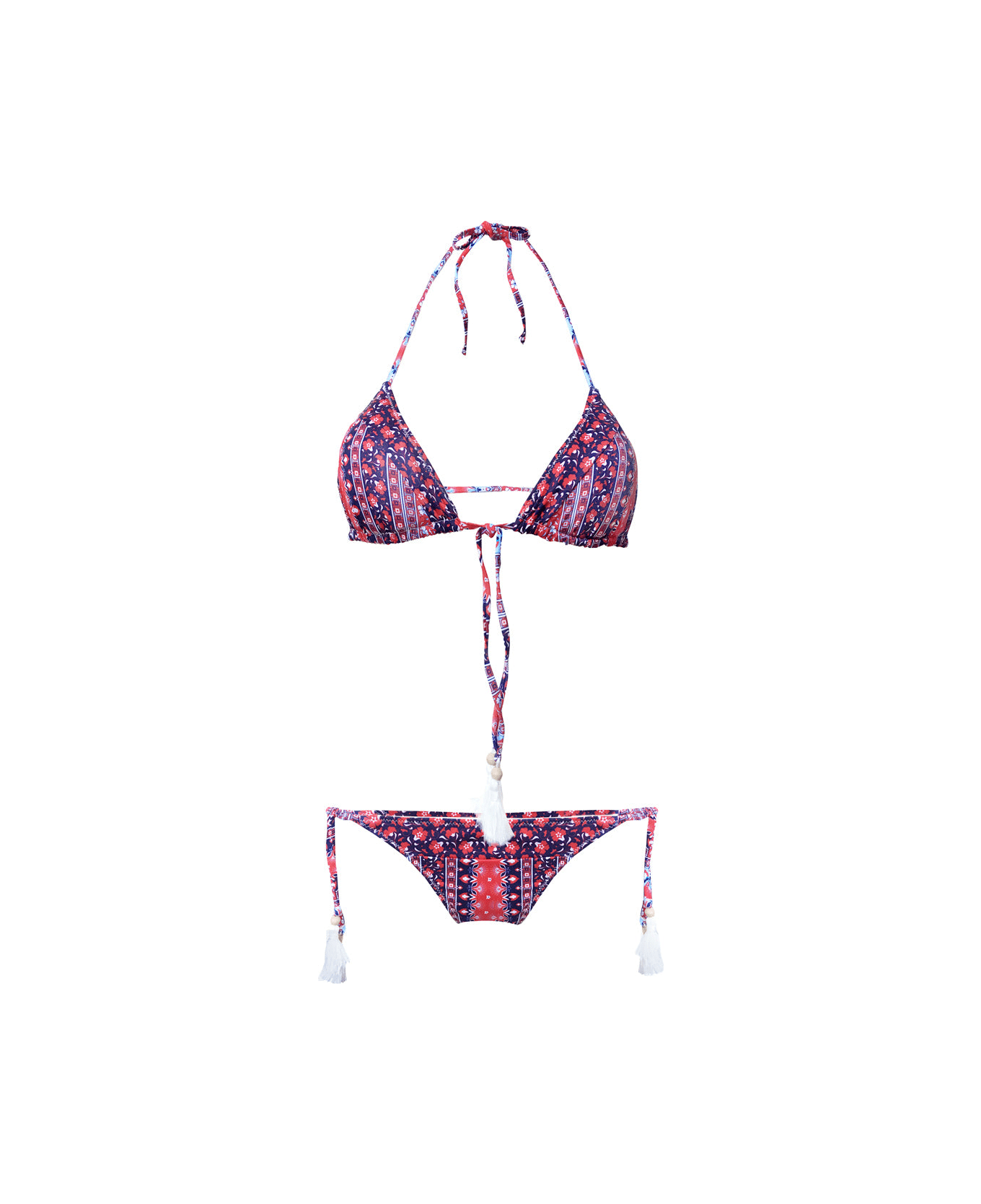 MC2 Saint Barth Gipsy Print Triangle Bikini - BLUE