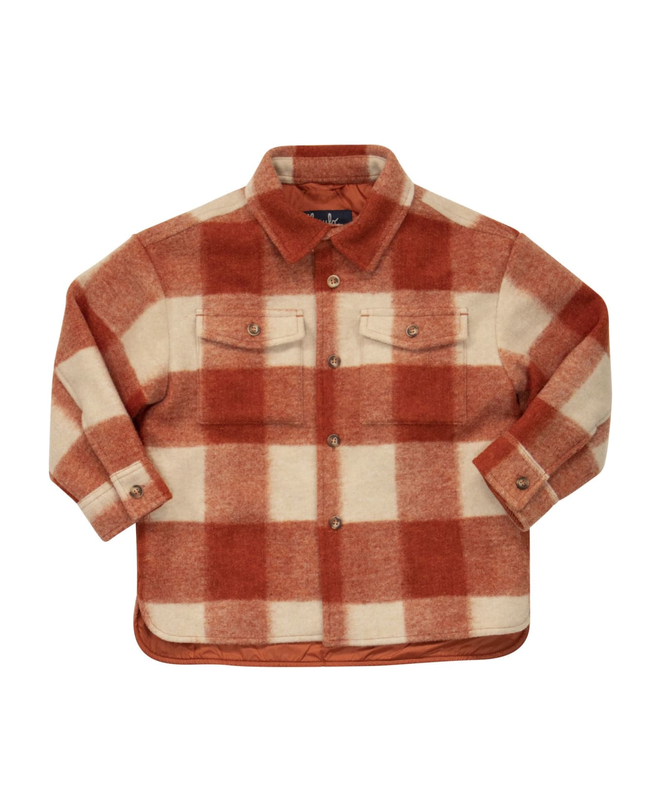 Il Gufo Damier Pattern Shirt Jacket - Copper コート＆ジャケット
