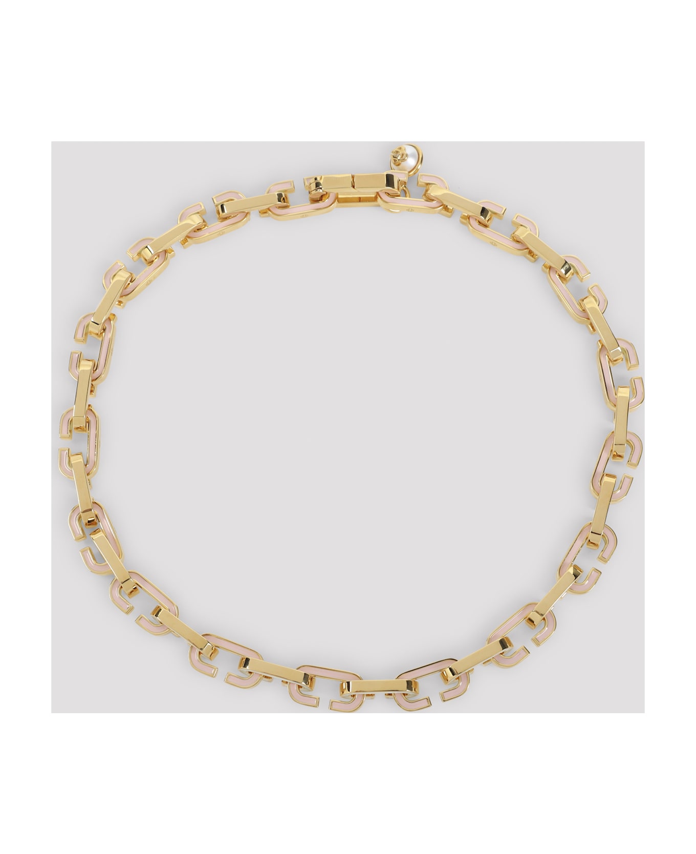 Casablanca Enamel C Link Necklace - Gold Pink Blue