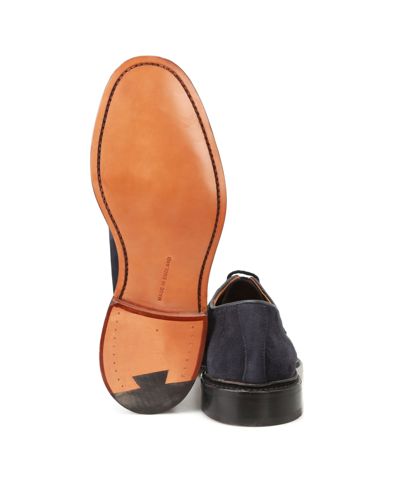 Tricker
s Robert Plain Derby Castorino Suede - Navy