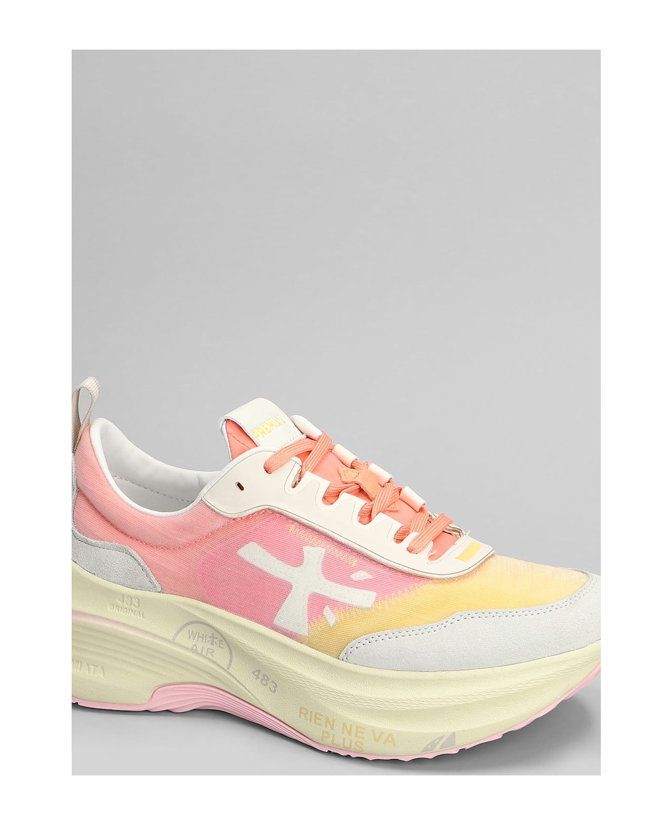Premiata Hill Sneakers In Rose-pink Fabric - rose-pink