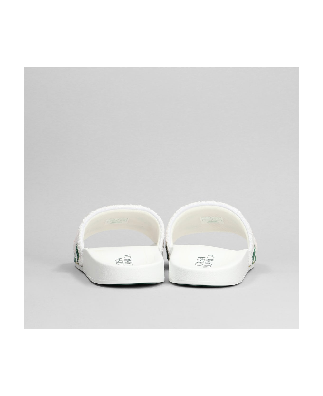 Casablanca White Slippers With Embroidery - White