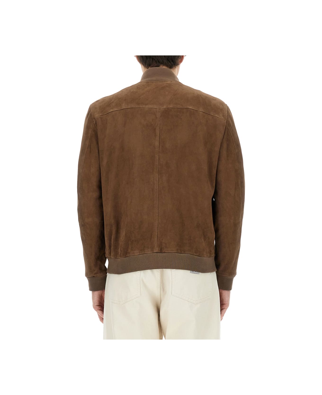 Fay Leather Jacket - BROWN