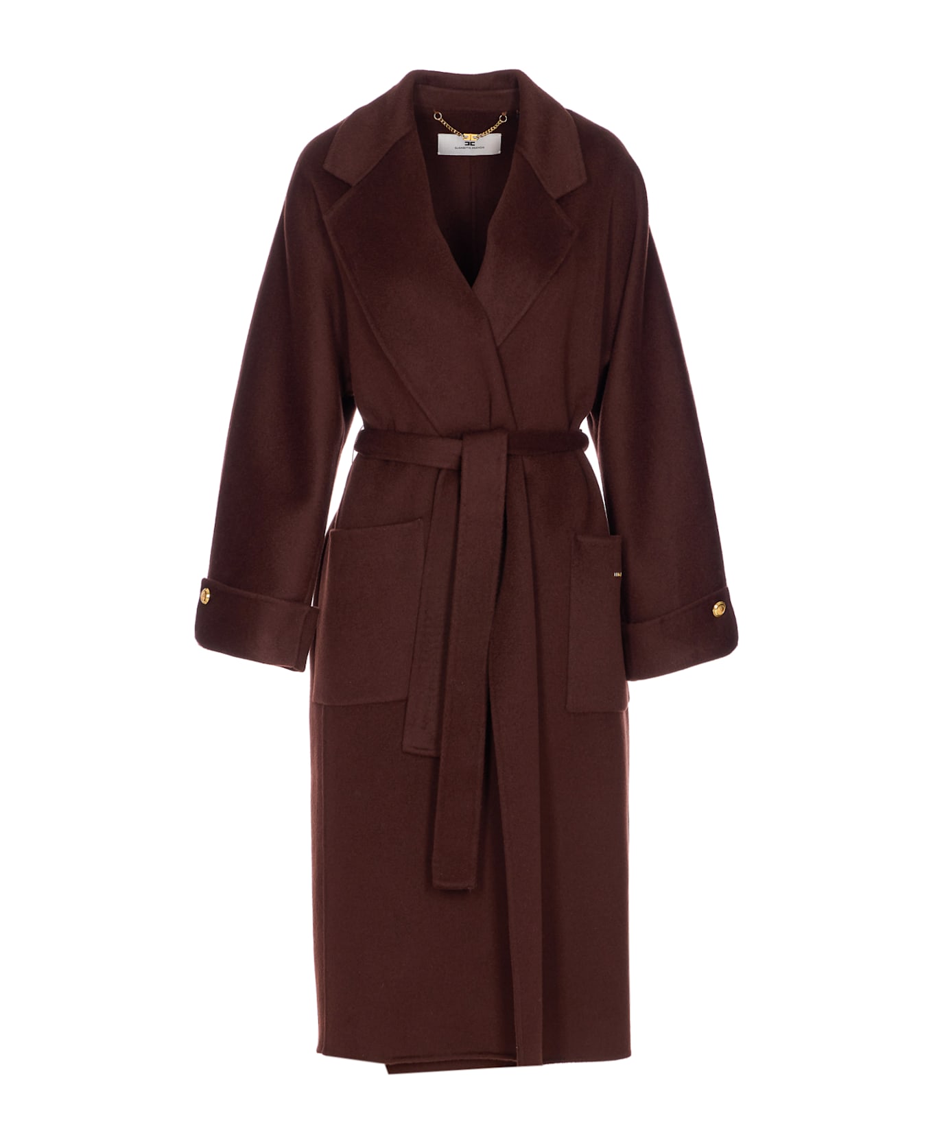 Elisabetta Franchi Coat - Brown