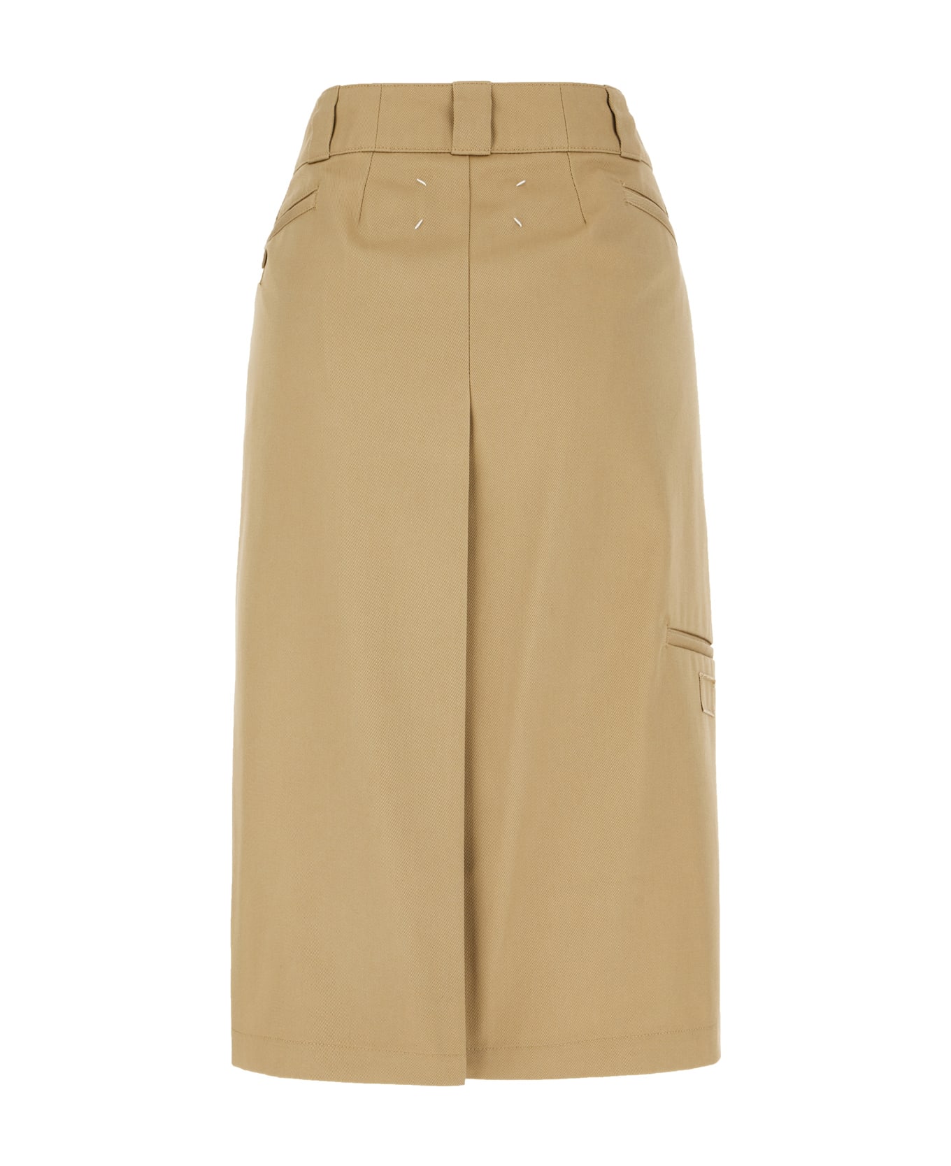 Maison Margiela Skater Chino Midi Skirt - CAMEL