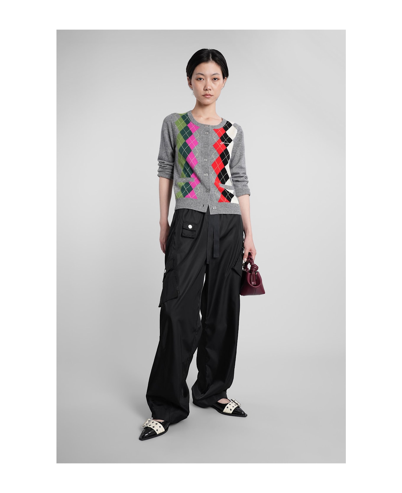 Ganni Pants In Black Polyamide - Black