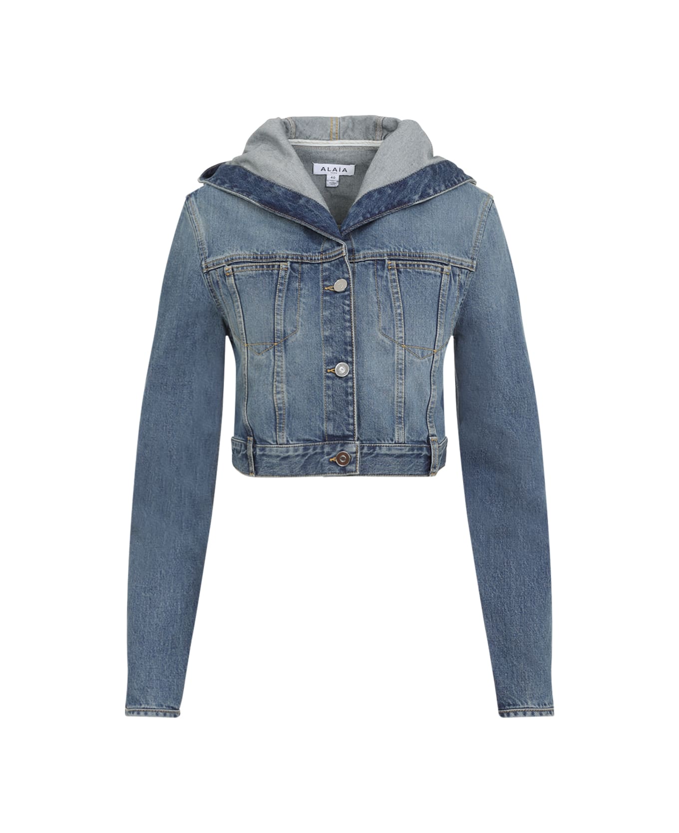 Alaia Hooded Denim Jacket - Bleu Vintage