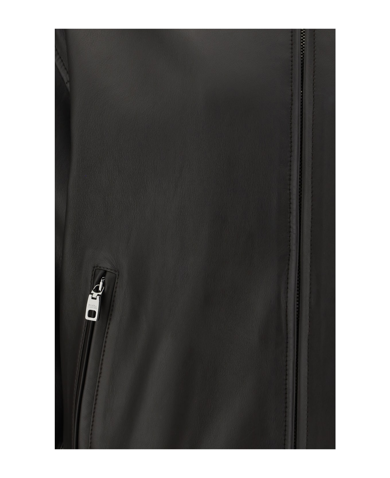 Dolce metallic & Gabbana Leather Jacket - Marrone Scuro