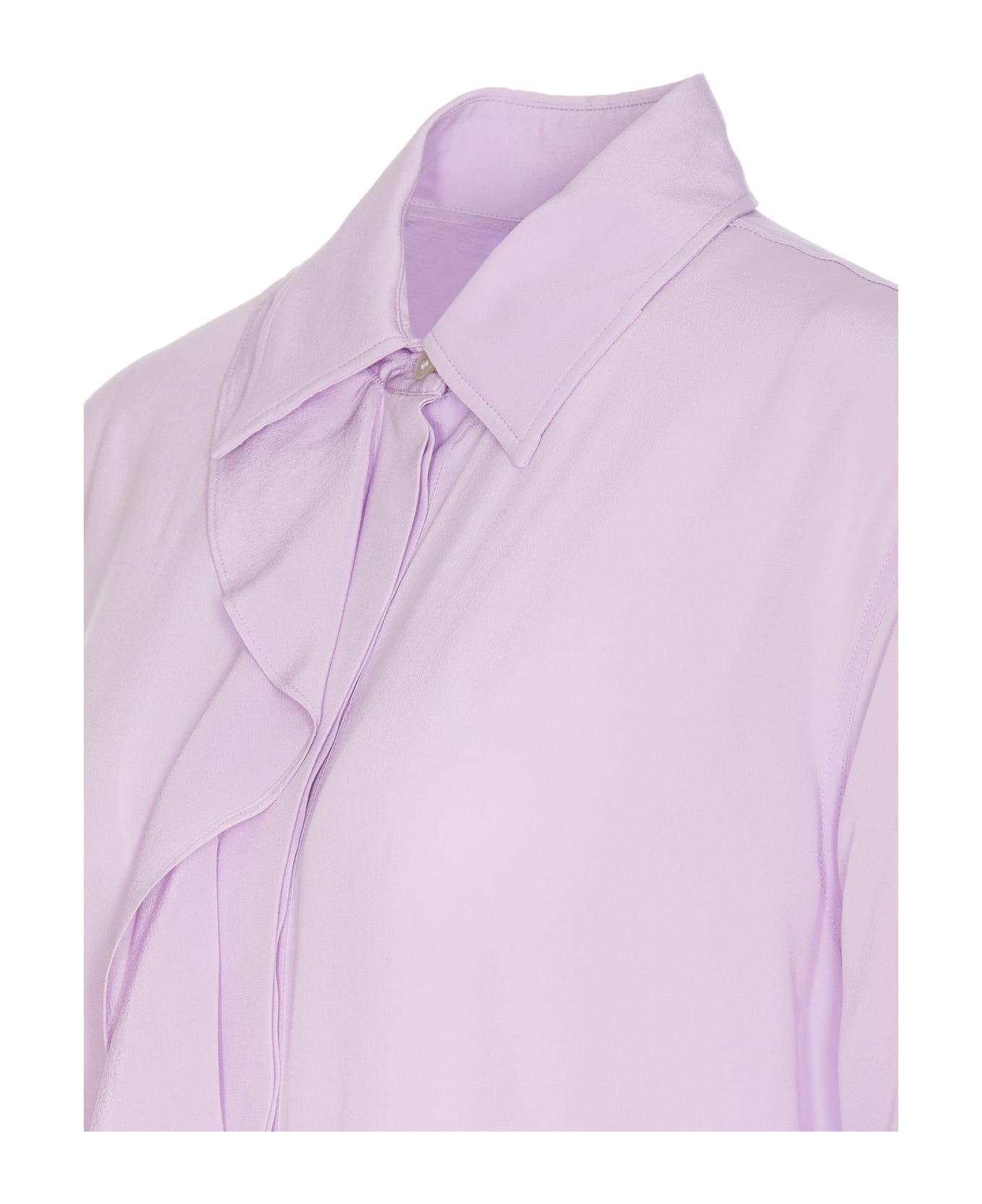 Victoria Beckham Asymmetric Ruffle Shirt - Purple