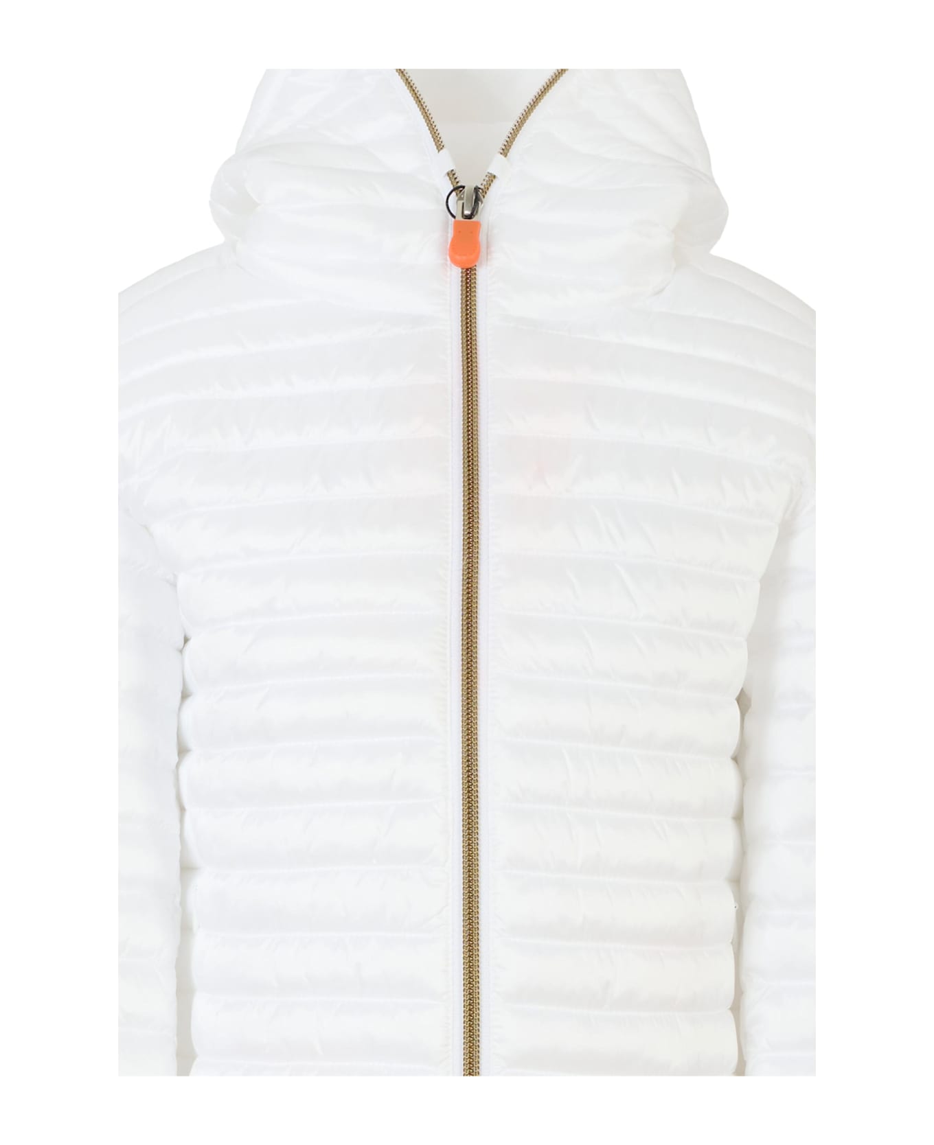 Save the Duck White Rosy Down Jacket For Kids With Logo - White