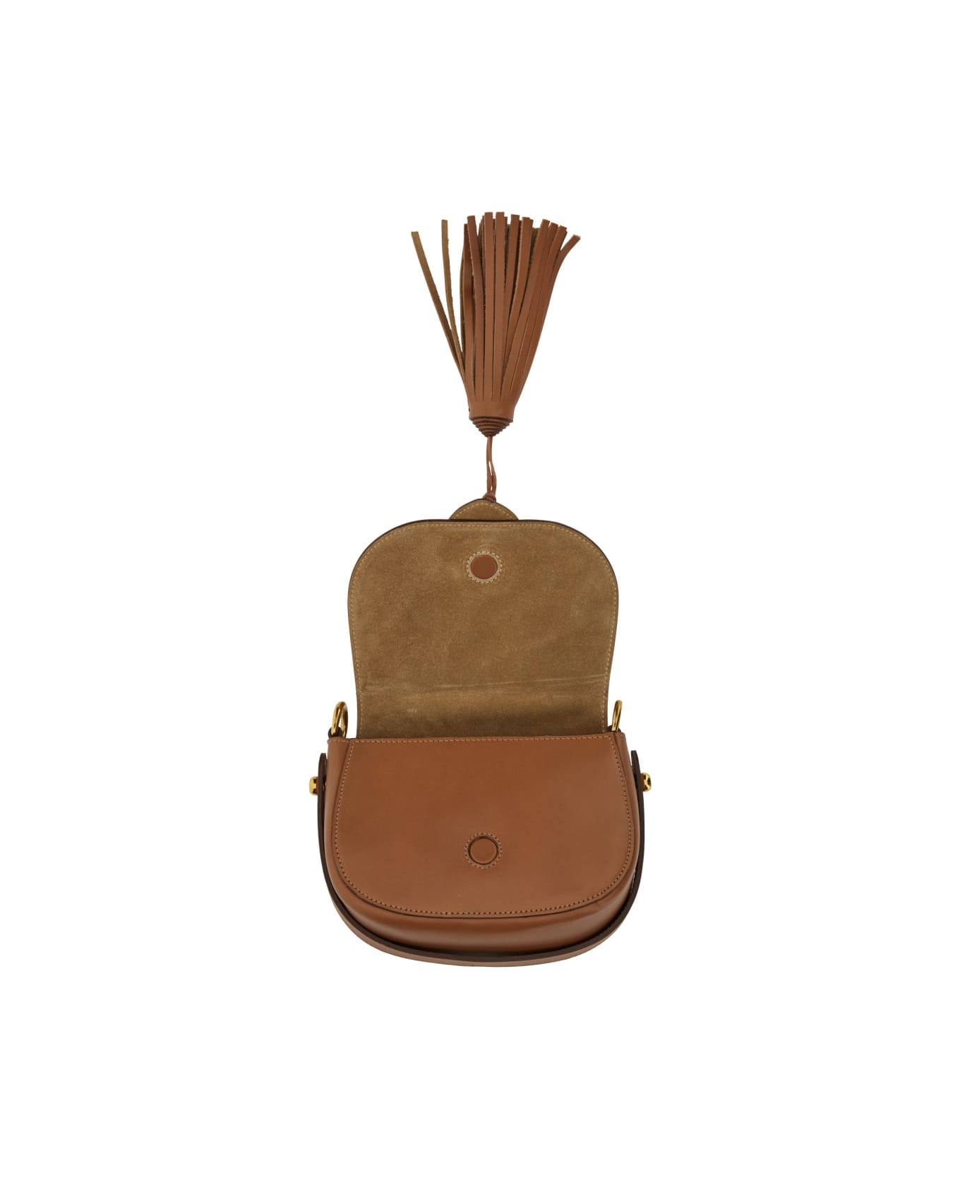 Il Bisonte "loop" Bag With Logo Engraving - BROWN