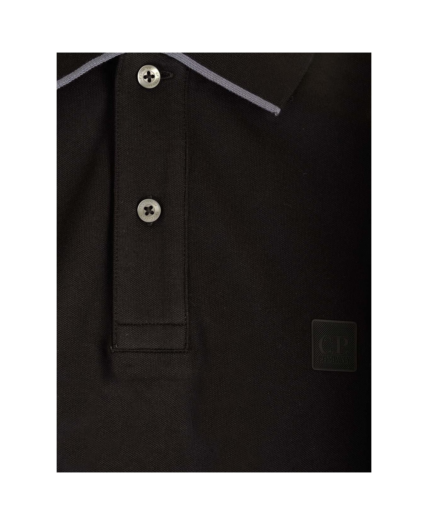 C.P. Company Stretch Piquet Polo Shirt - Black