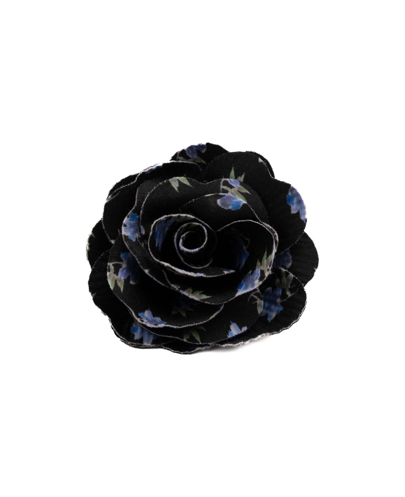 Philosophy di Lorenzo Serafini Flower Brooch In Black Blue Fabric - Nero/blu ブローチ