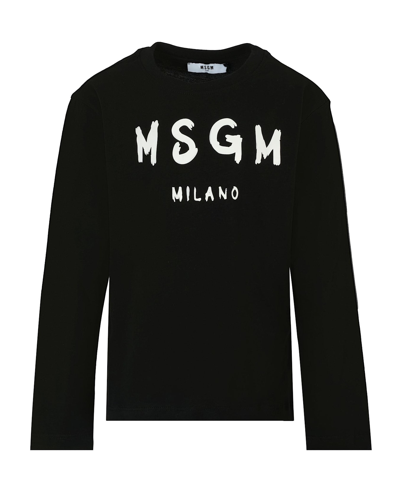 MSGM Black T-shirt For Kids With Logo - Black