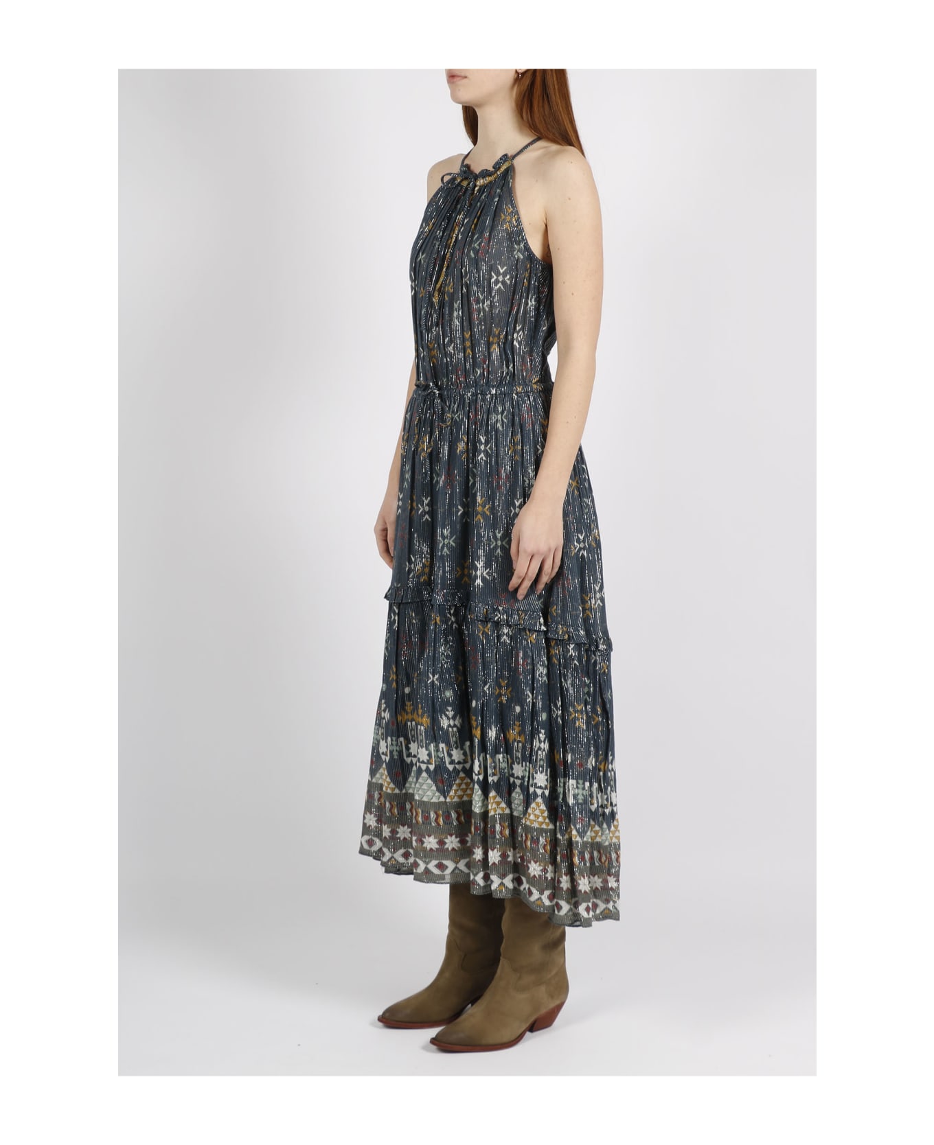 Marant Étoile Kabelino Pleated Midi Dress - Blue ワンピース＆ドレス