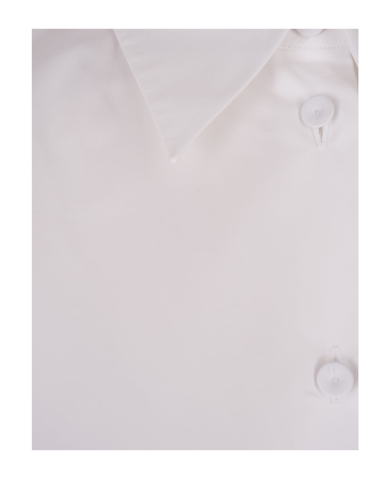 Jil Sander White Poplin Cropped Shirt - White