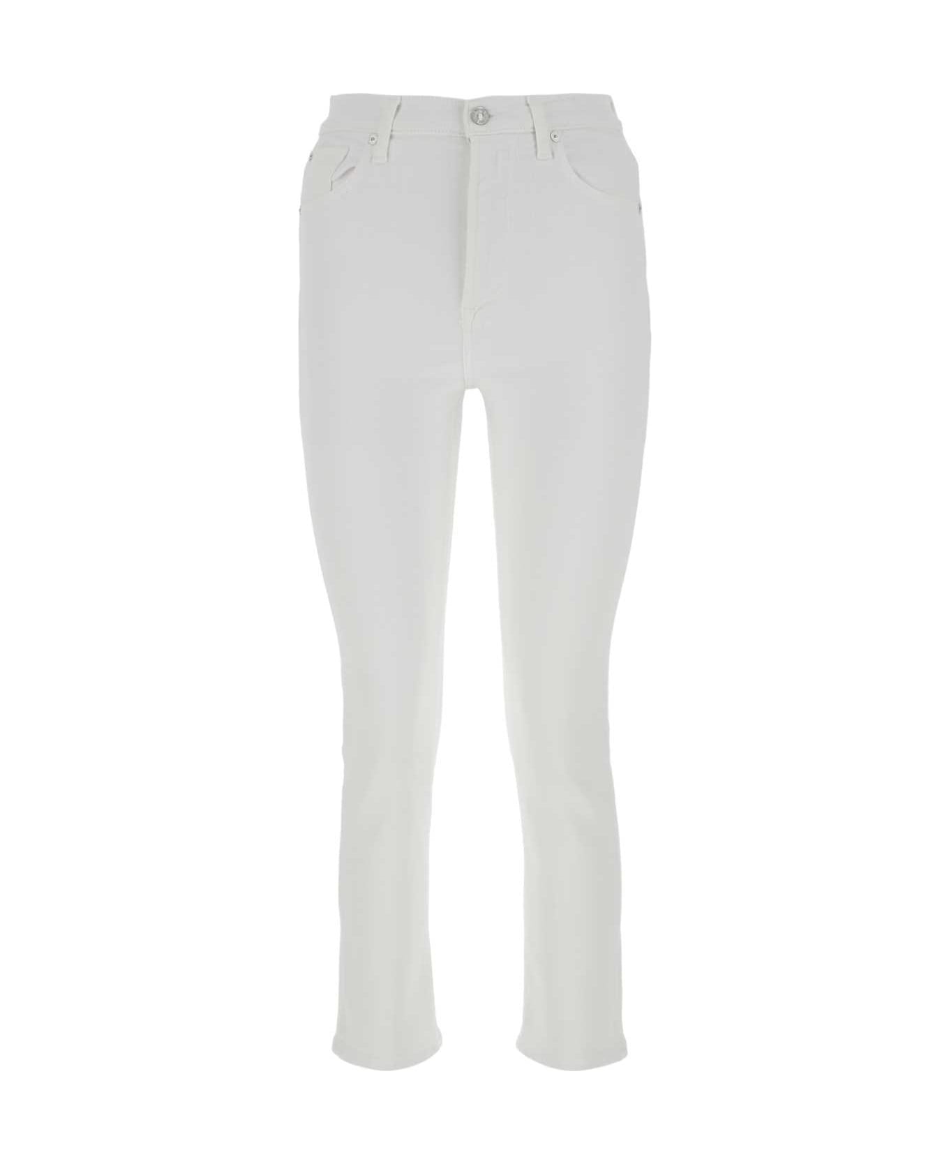 7 For All Mankind White Stretch Cotton Blend Luxe Vintage Jeans - LUXVINWHI ボトムス
