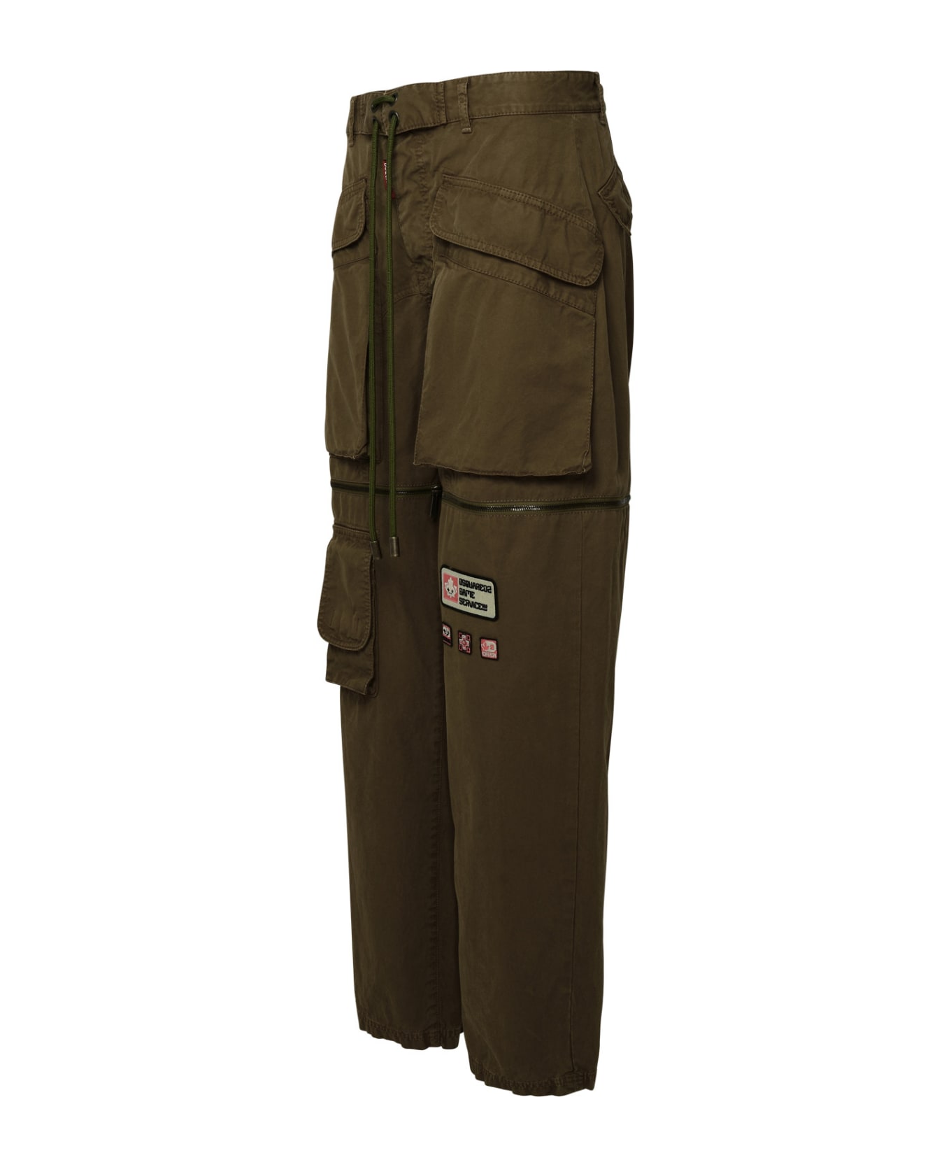 Dsquared2 Green Cotton Pants - Green ボトムス