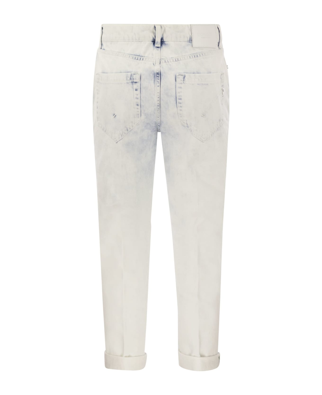 Dondup Koons - Loose Jeans With Jewelled Buttons - White ボトムス