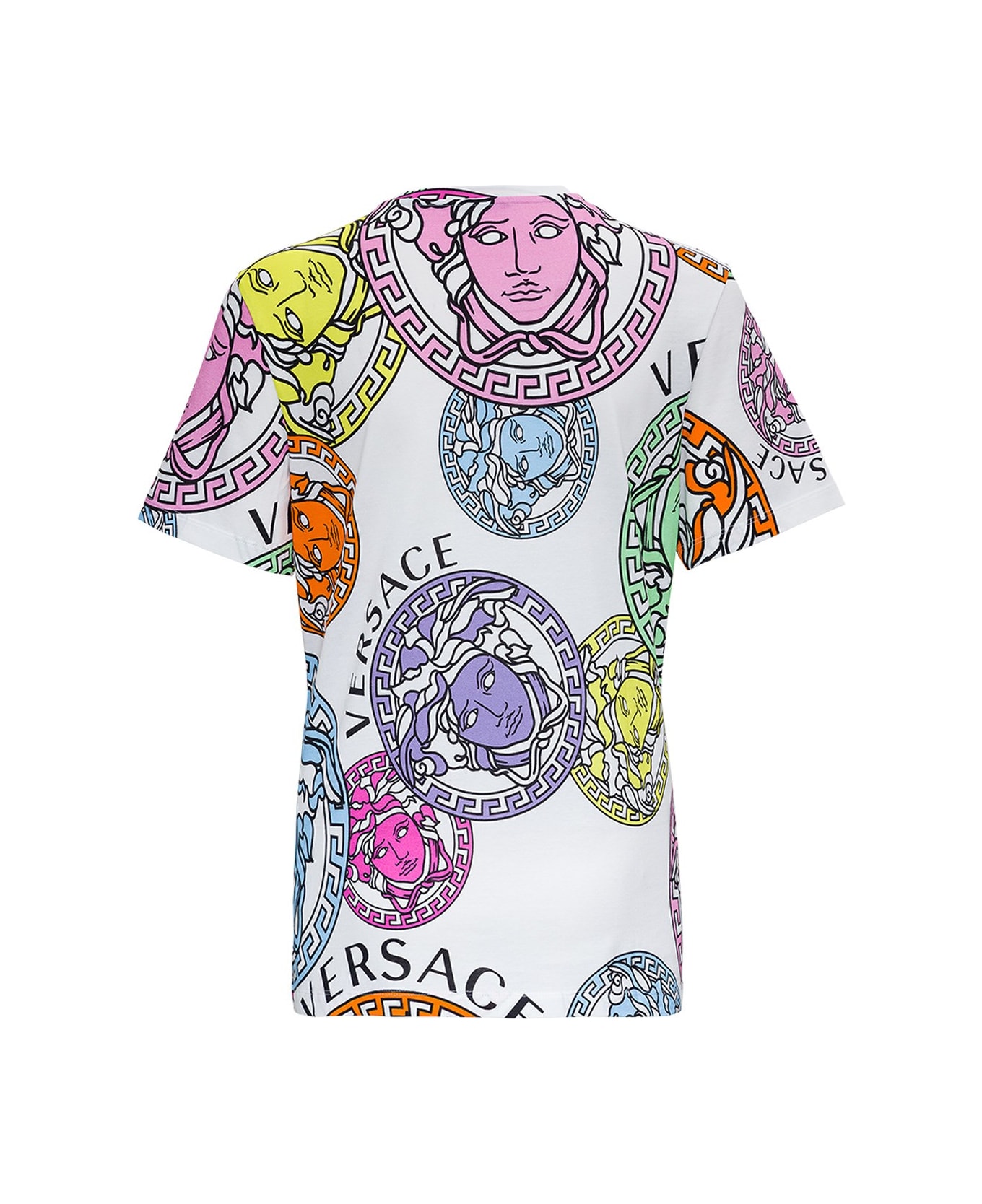 Versace Jersey T-shirt With Medusa Amplified Print - White