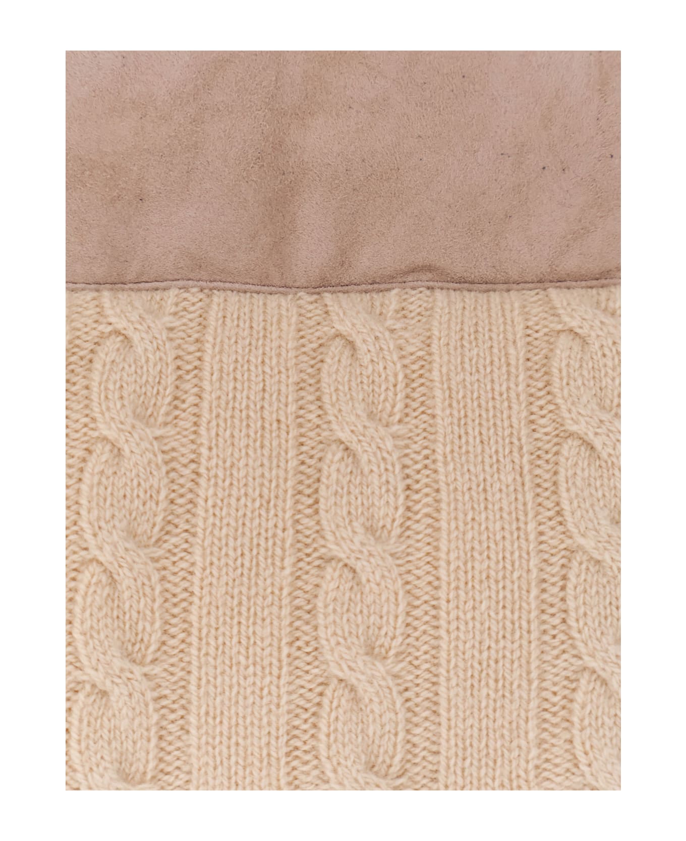 Hugo Boss Heat Virgin Wool And Cashmere Jacket With Suede Inserts - Open beige