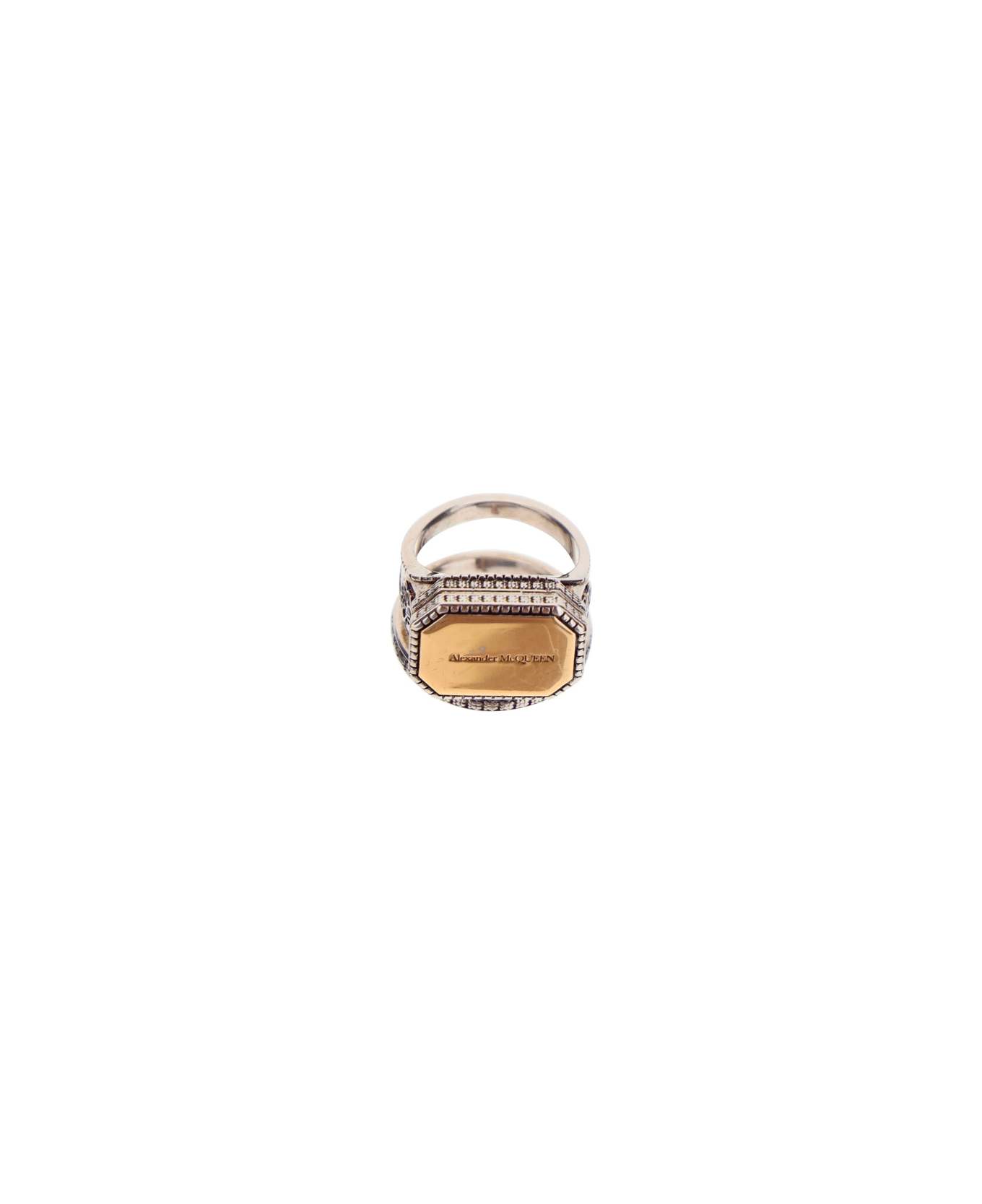 Alexander McQueen Signet Ring - A.silver/a.gold