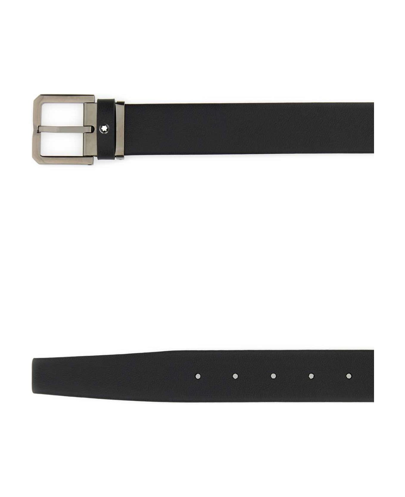 Montblanc Black Leather Belt - 000