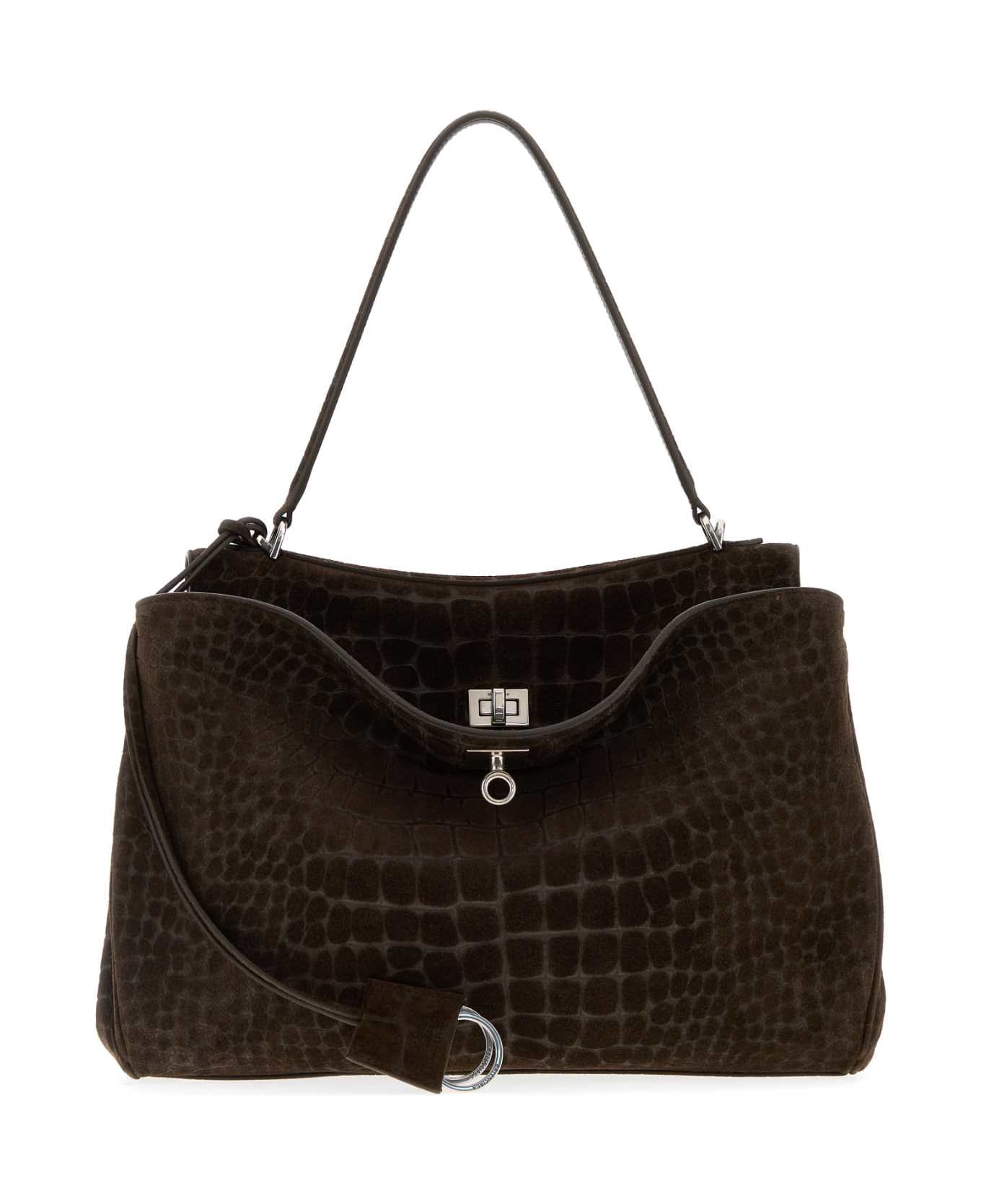 Balenciaga Brown Suede Rodeo Handbag - PIPER