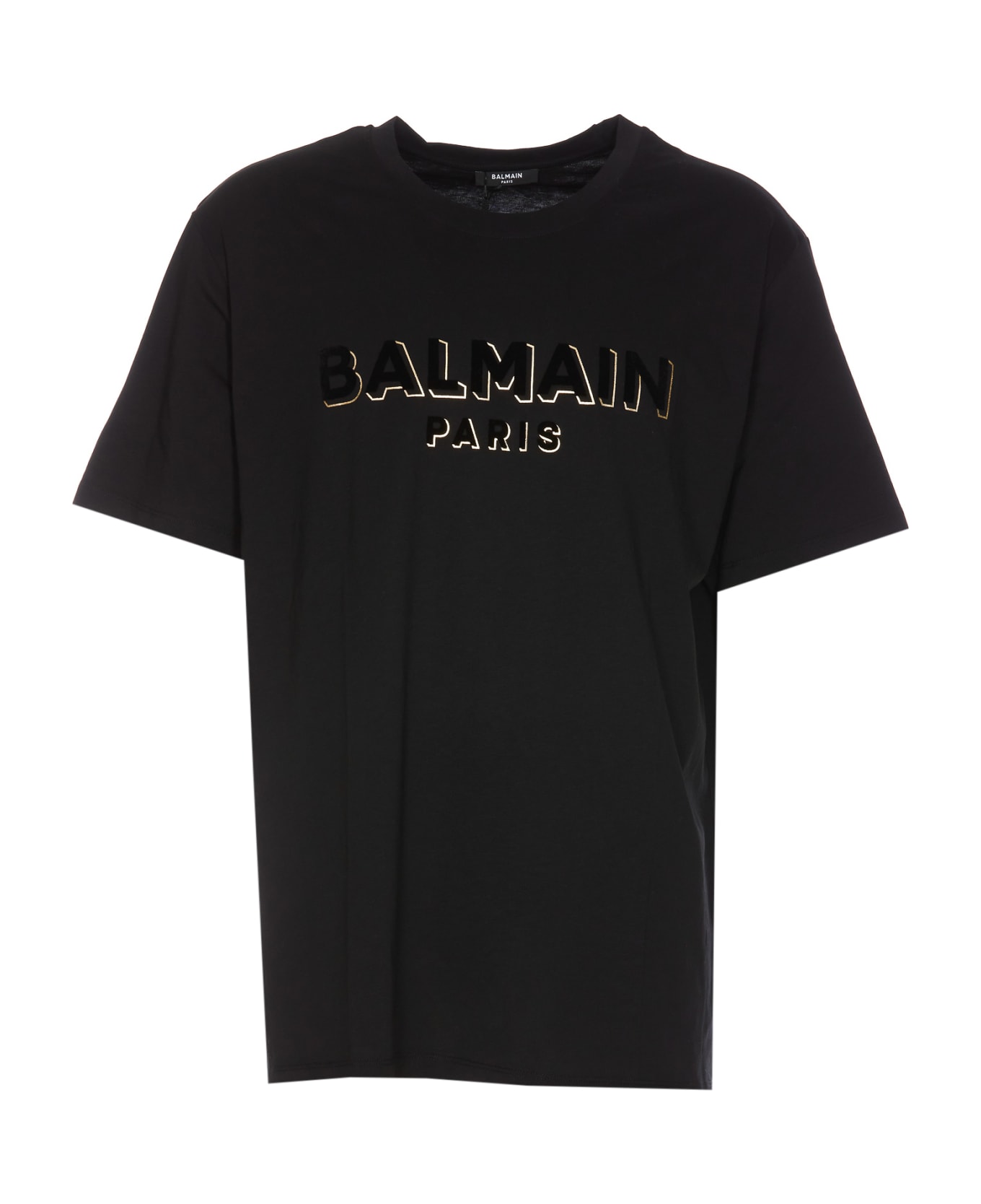 Balmain Velvet Logo T-shirt - Black シャツ