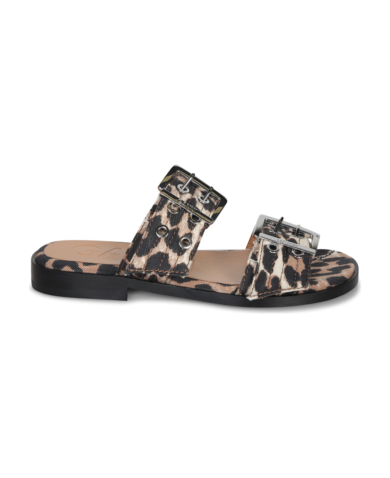 Ganni Flats In Animalier Cotton - Animalier