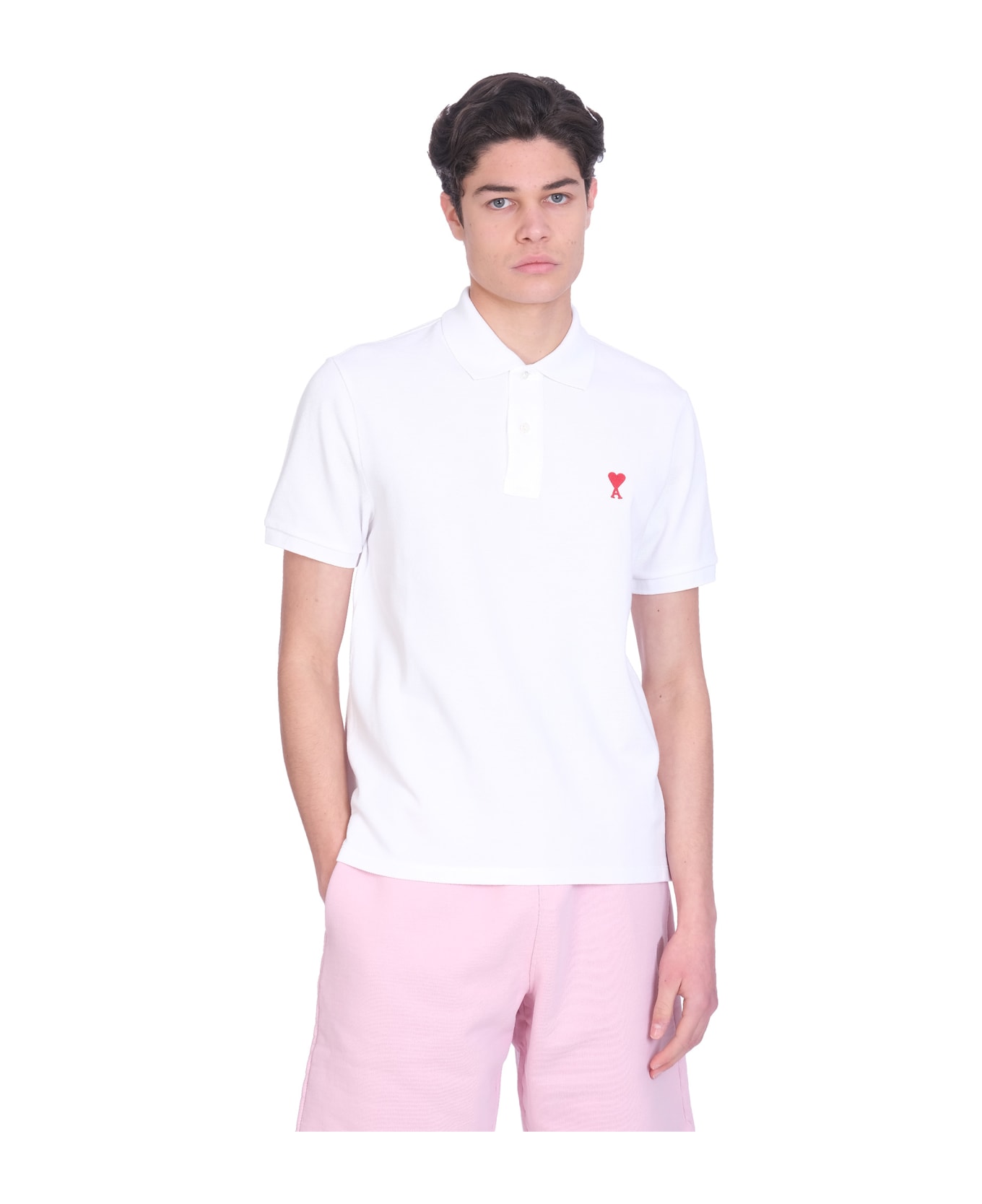 Ami Alexandre Mattiussi Polo In White Cotton - WHITE