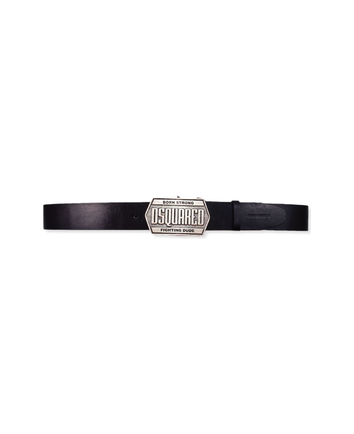 Dsquared2 Logo Plaque Buckle Belt - Black