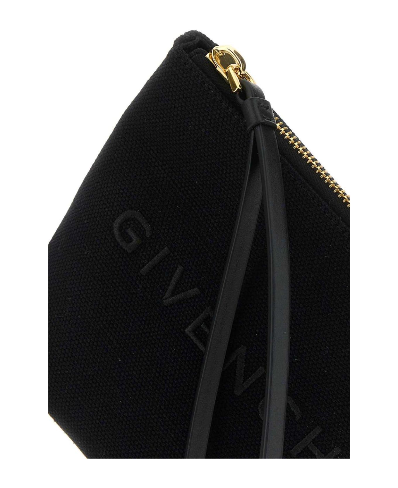 Givenchy Logo Printed Zipped Clutch Bag - Black トートバッグ