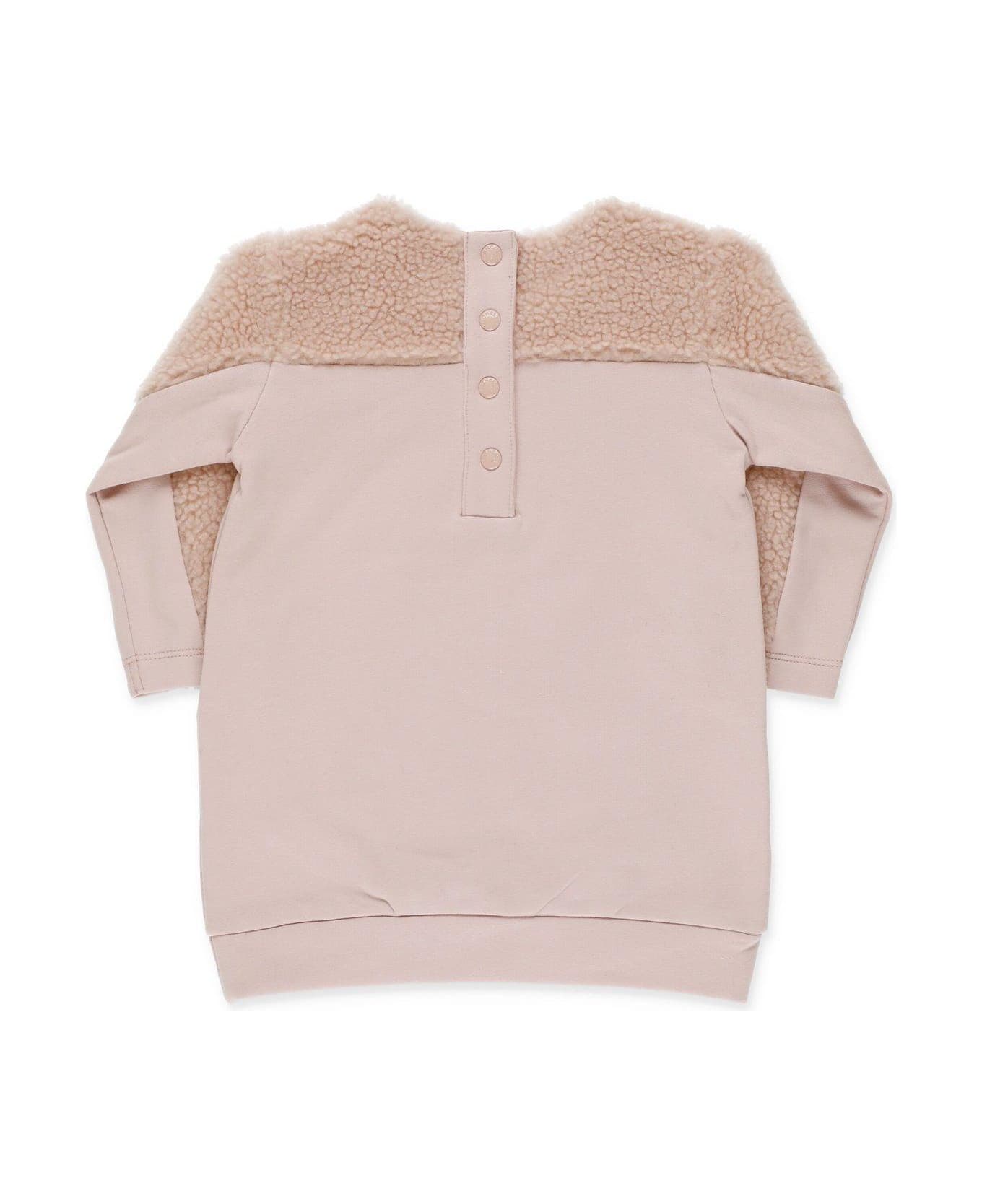 Moncler Faux-shearling Panelled Sweatshirt Dress - LILAC ワンピース＆ドレス