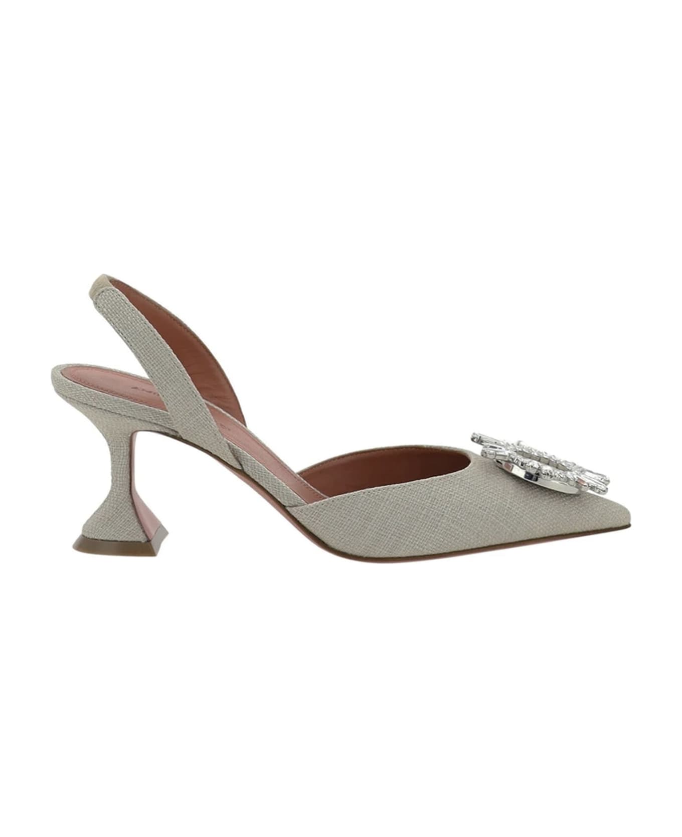 Amina Muaddi Begum 70mm Slingback Pumps - Beige