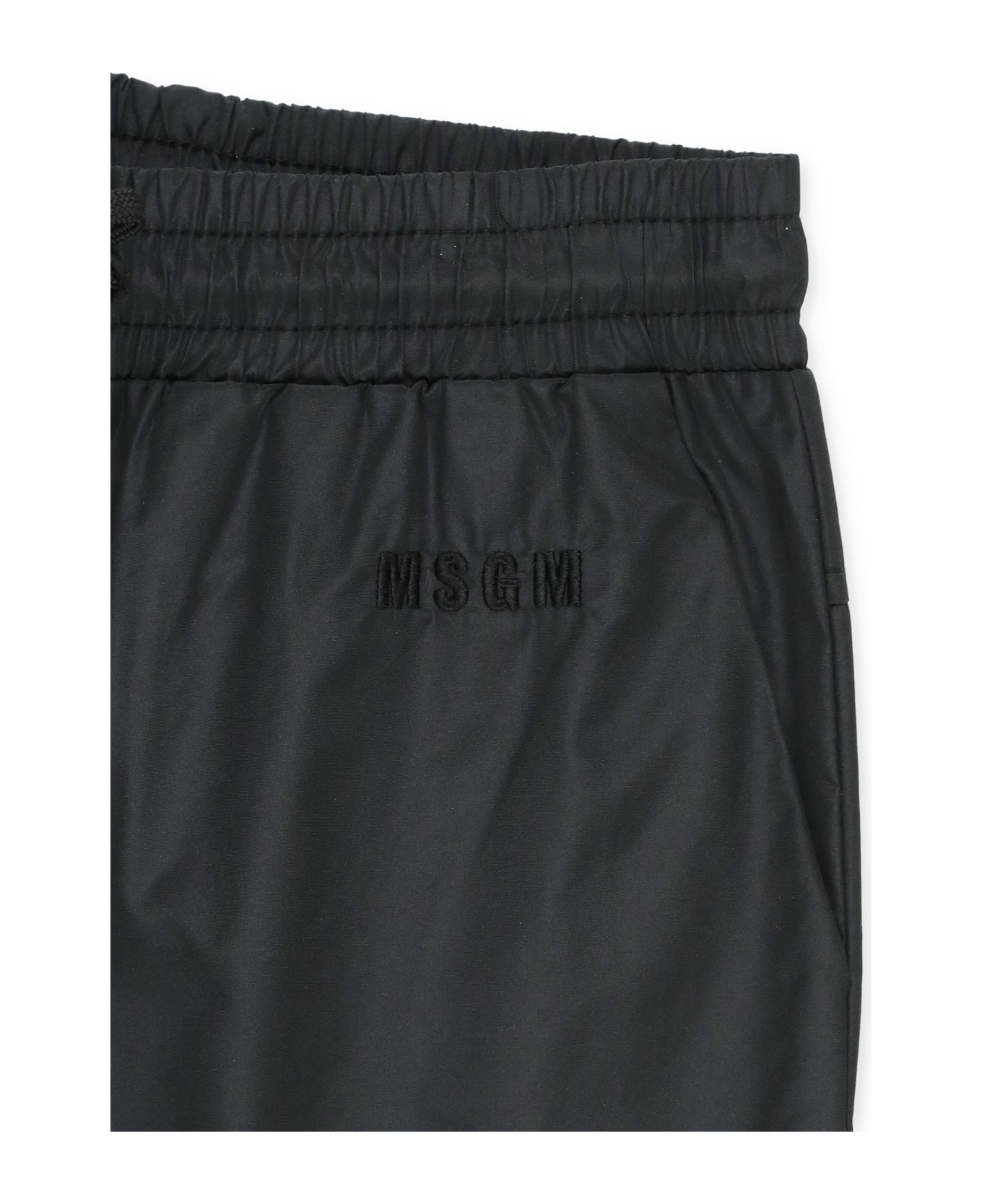 MSGM Logoed Cargo Trousers - Black ボトムス