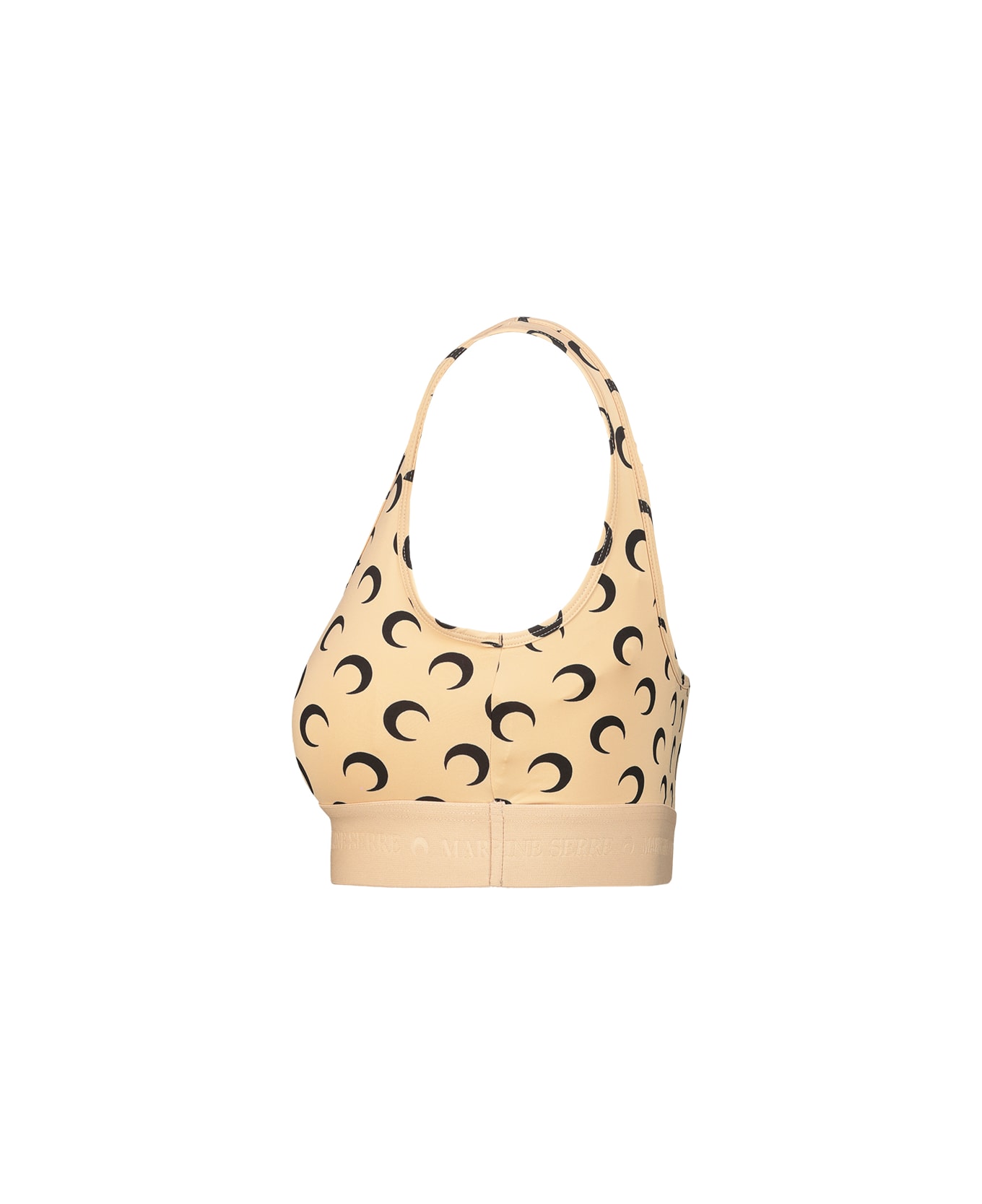 Marine Serre Regenerated Jersey Sport Bra - Tan